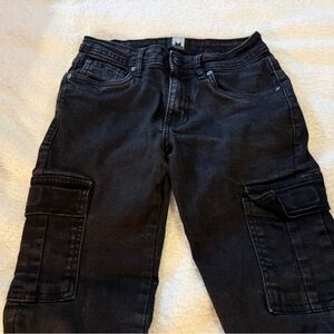 Youth boys jeans-JM Collection Kids Black Cargo Jeans